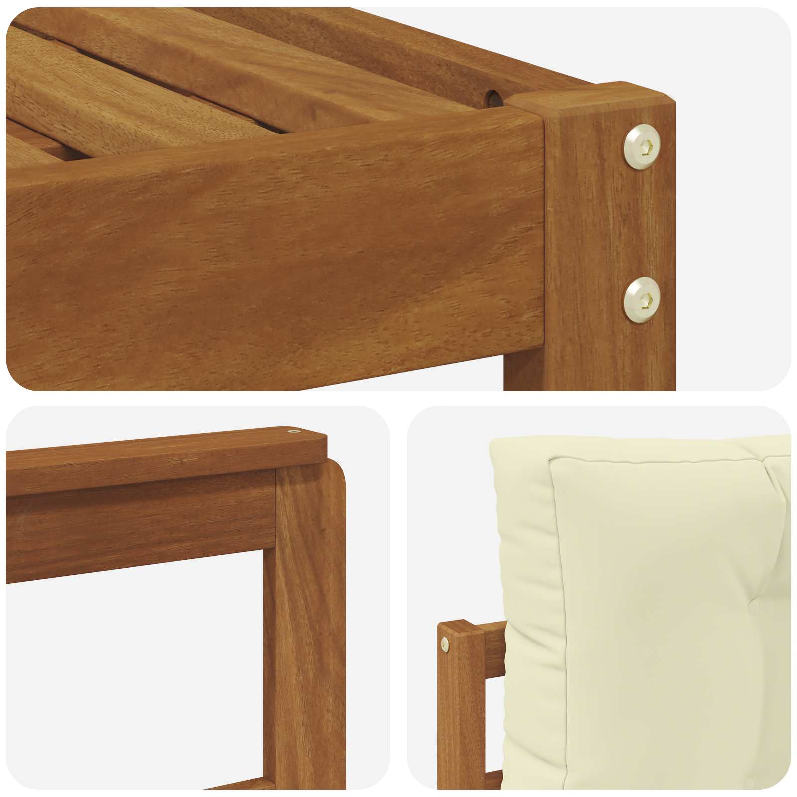 Set vanjskih sofa s jastukom 10 pcs Prirodna i krem