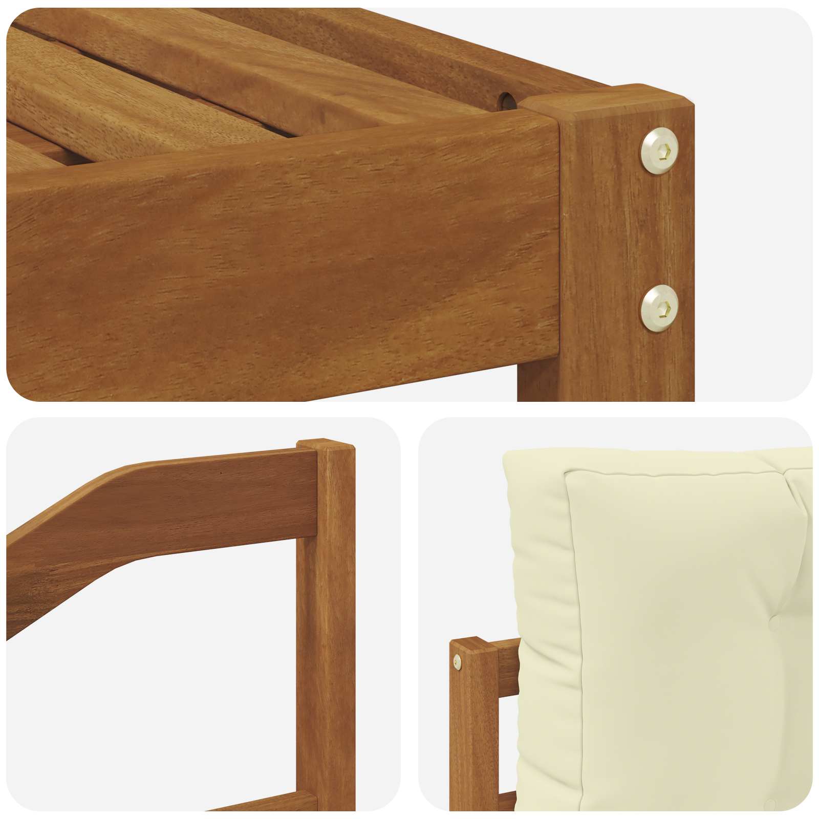 Set vanjskih sofa s jastukom 10 pcs Prirodna i krem