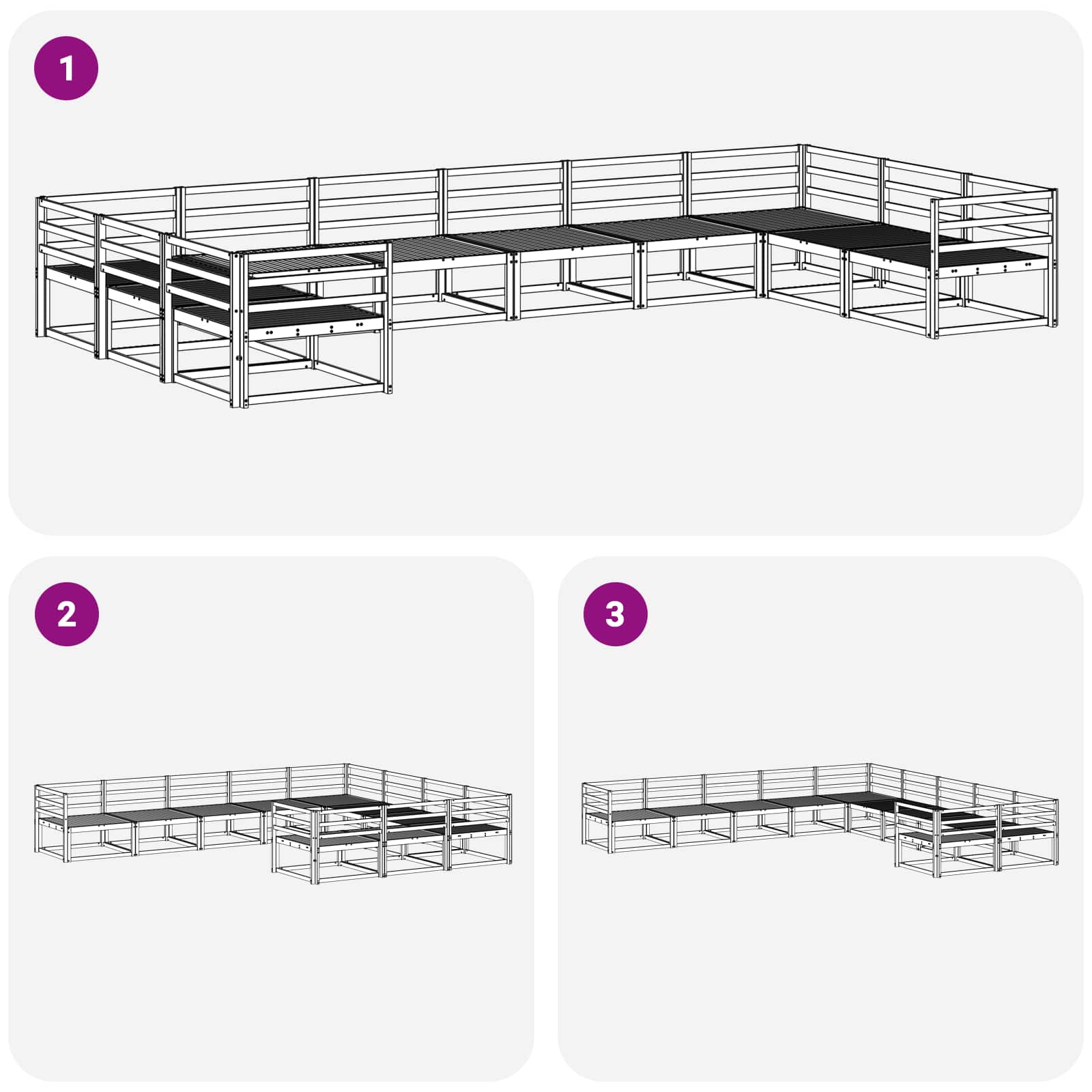 Set vanjskih sofa 10 pcs Prirodna Čvrsto drvo akacije