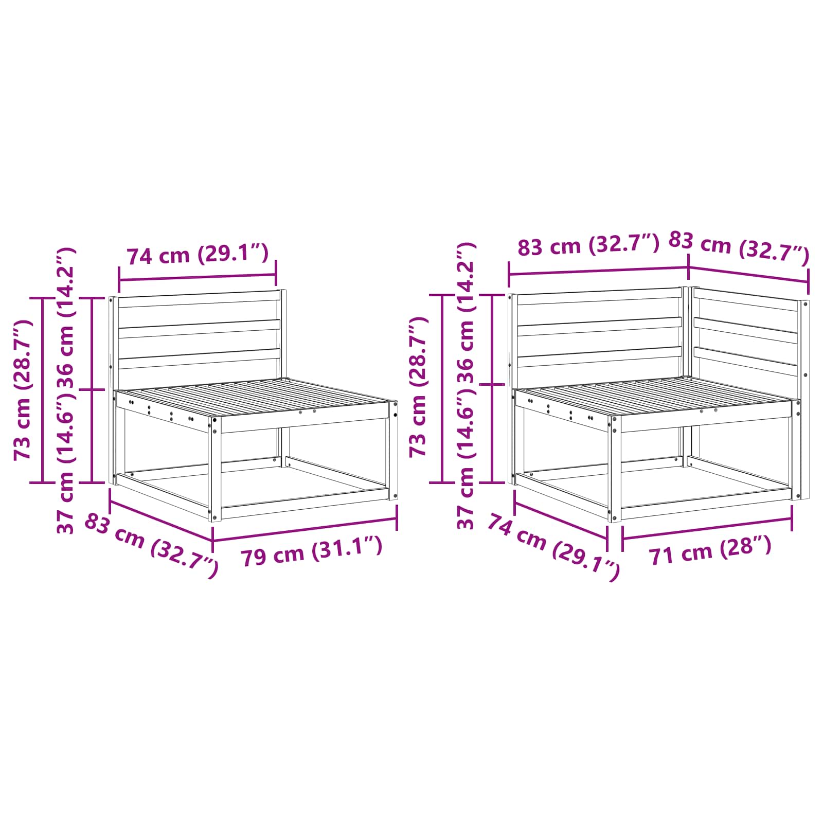 Set vanjskih sofa 10 pcs Prirodna Čvrsto drvo akacije