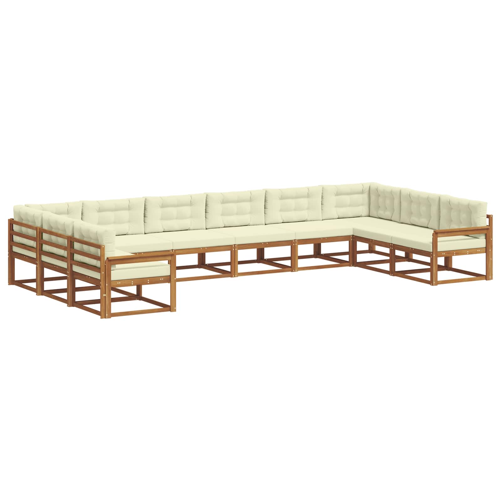 Set vanjskih sofa s jastukom 10 pcs Prirodna i krem