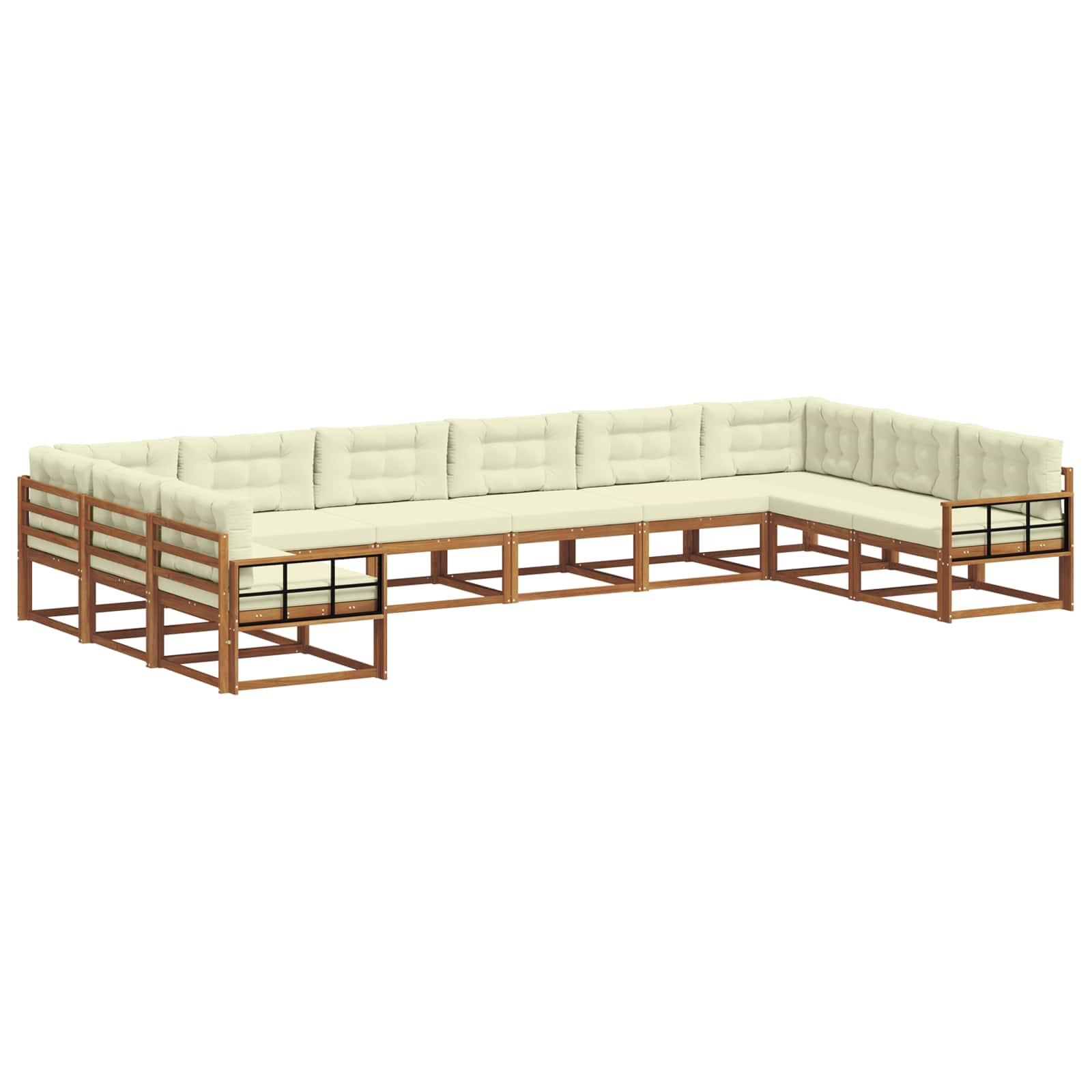 Set vanjskih sofa s jastukom 10 pcs Prirodna i krem