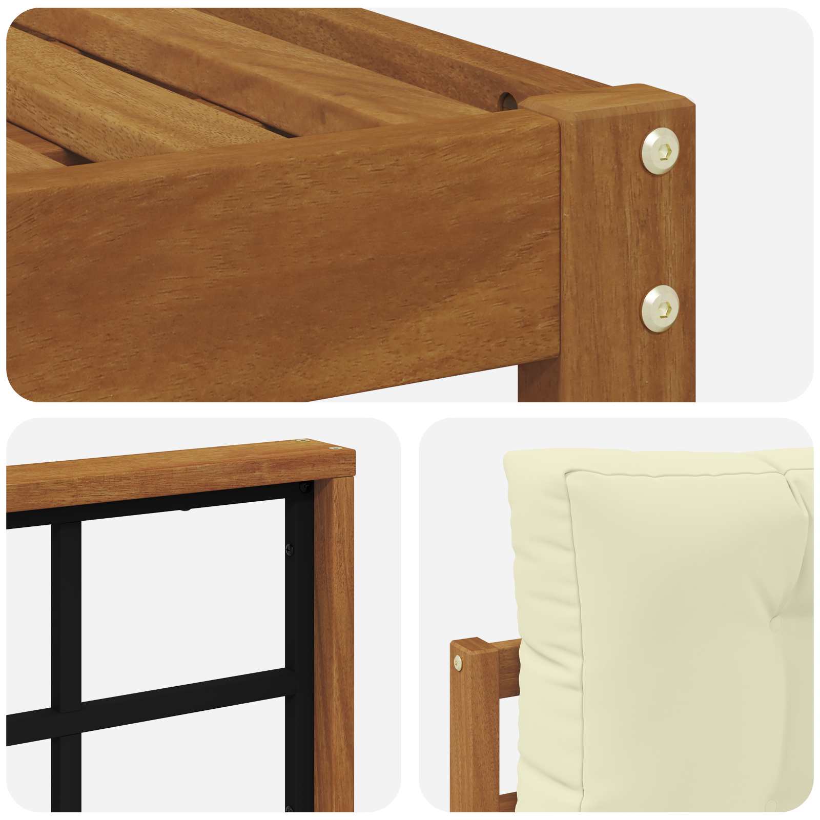 Set vanjskih sofa s jastukom 11 pcs Prirodna i krem