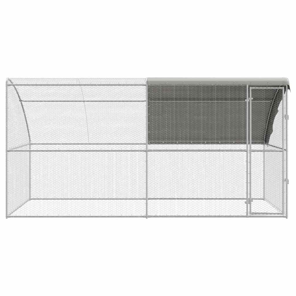 Kavez za piliće 2 pcs Srebrno 400 x 200 x 200 cm Čelik i PE