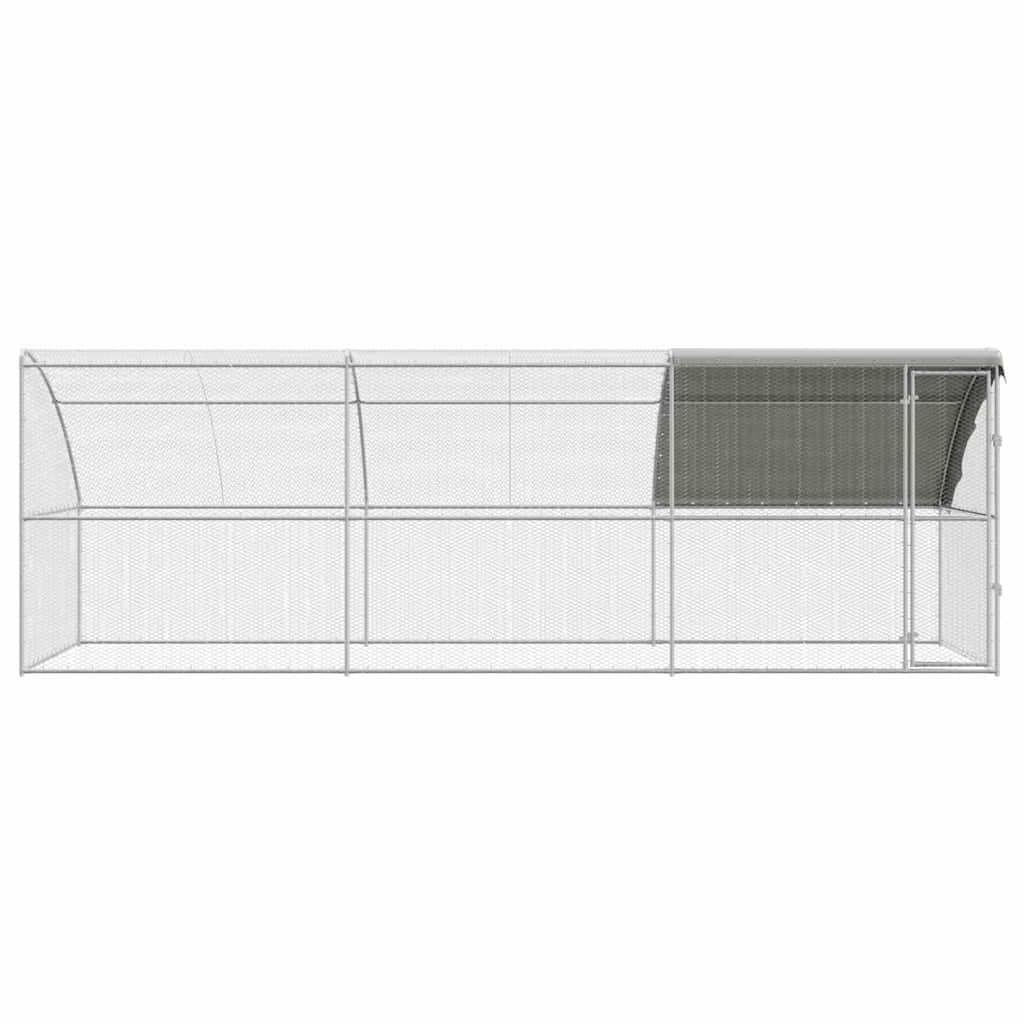 Kavez za piliće 3 pcs Srebrno 600 x 200 x 200 cm Čelik i PE