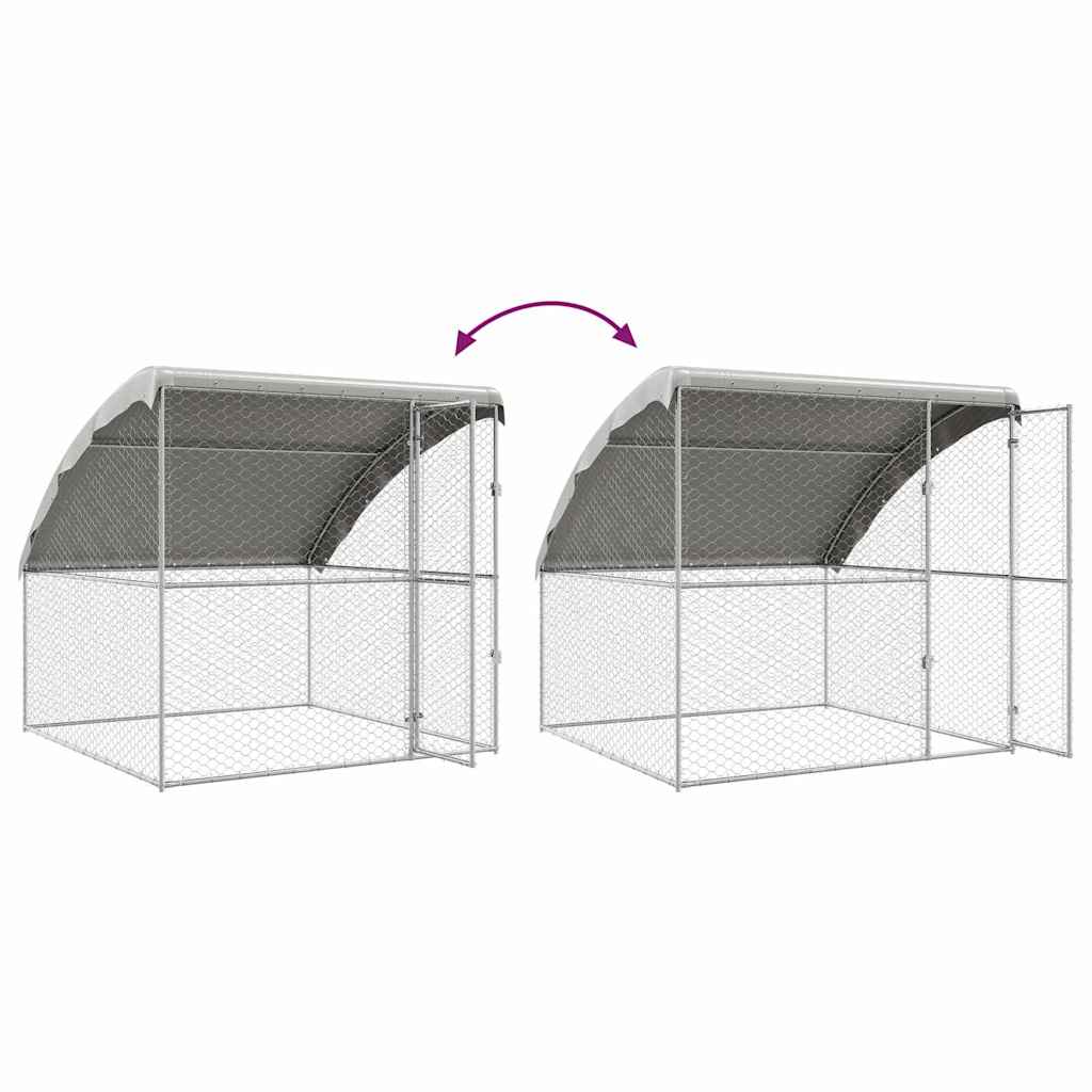 Kućica za pse 2 pcs Srebrno 4 x 2 x 2 m Pocinčani čelik