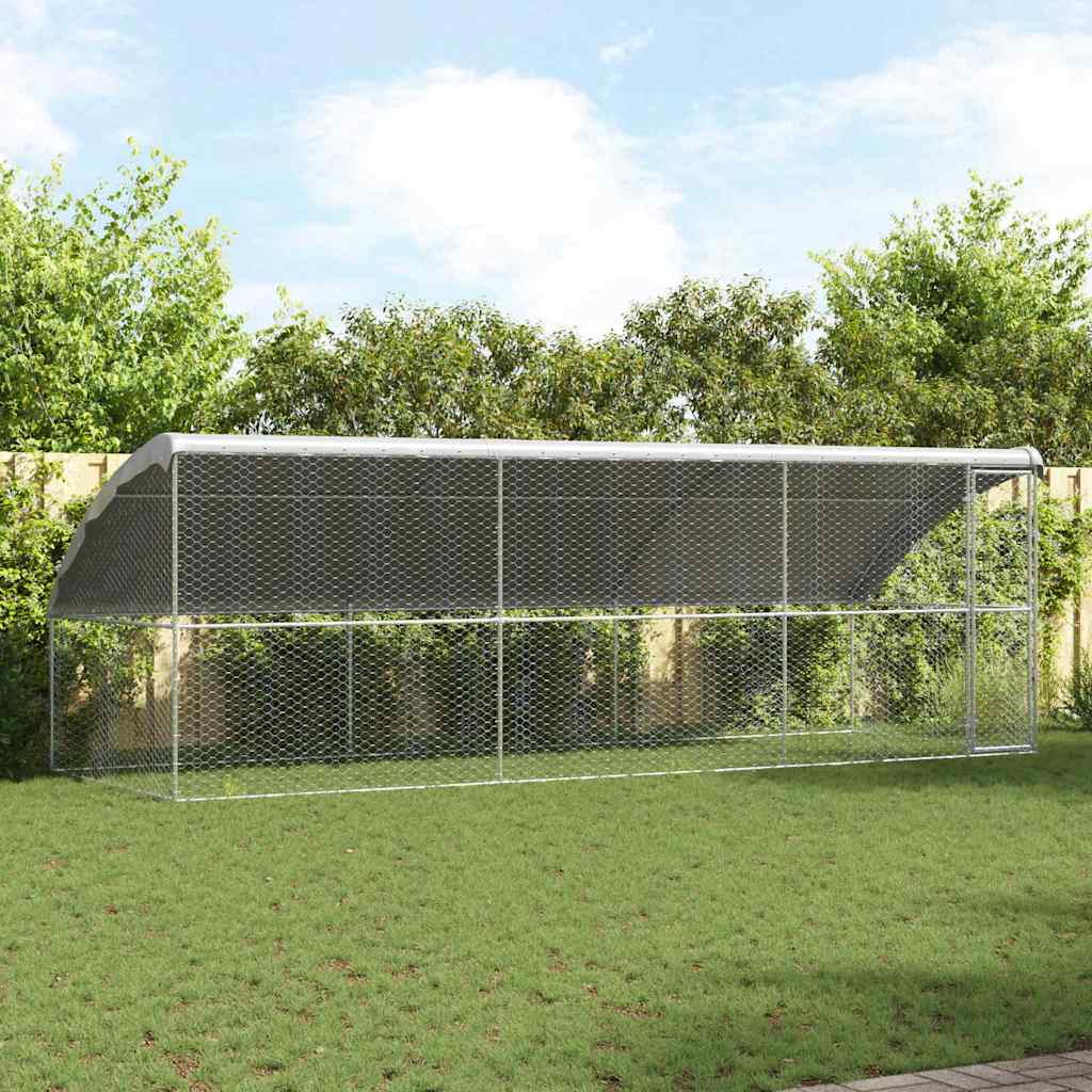 Kućica za pse 3 pcs Srebrno 6 x 2 x 2 m Pocinčani čelik
