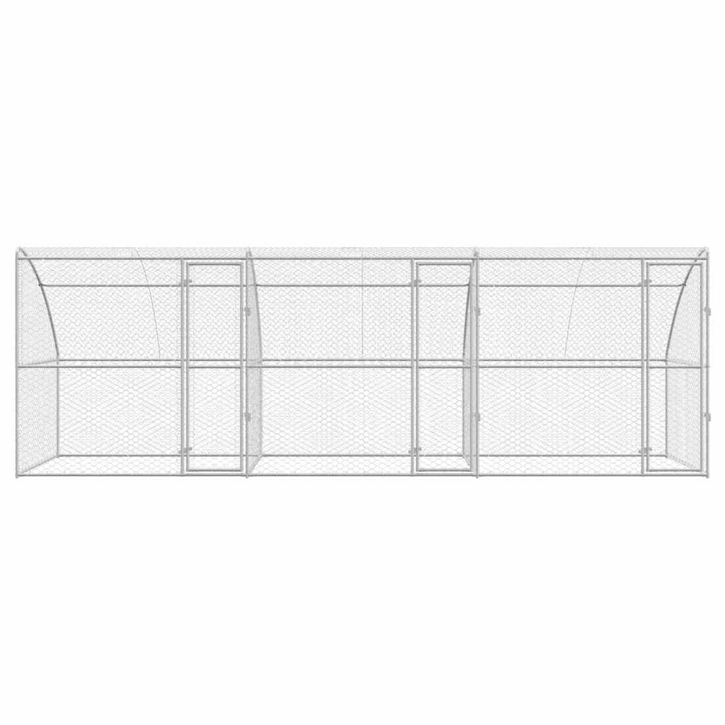 Kućica za pse 3 pcs Srebrno 6 x 2 x 2 m Pocinčani čelik