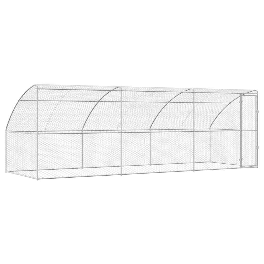 Kućica za pse 3 pcs Srebrno 6 x 2 x 2 m Pocinčani čelik