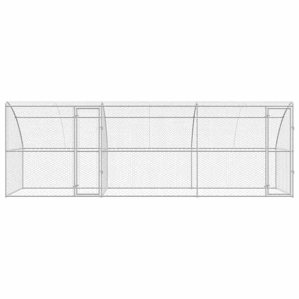 Kućica za pse 3 pcs Srebrno 6 x 2 x 2 m Pocinčani čelik
