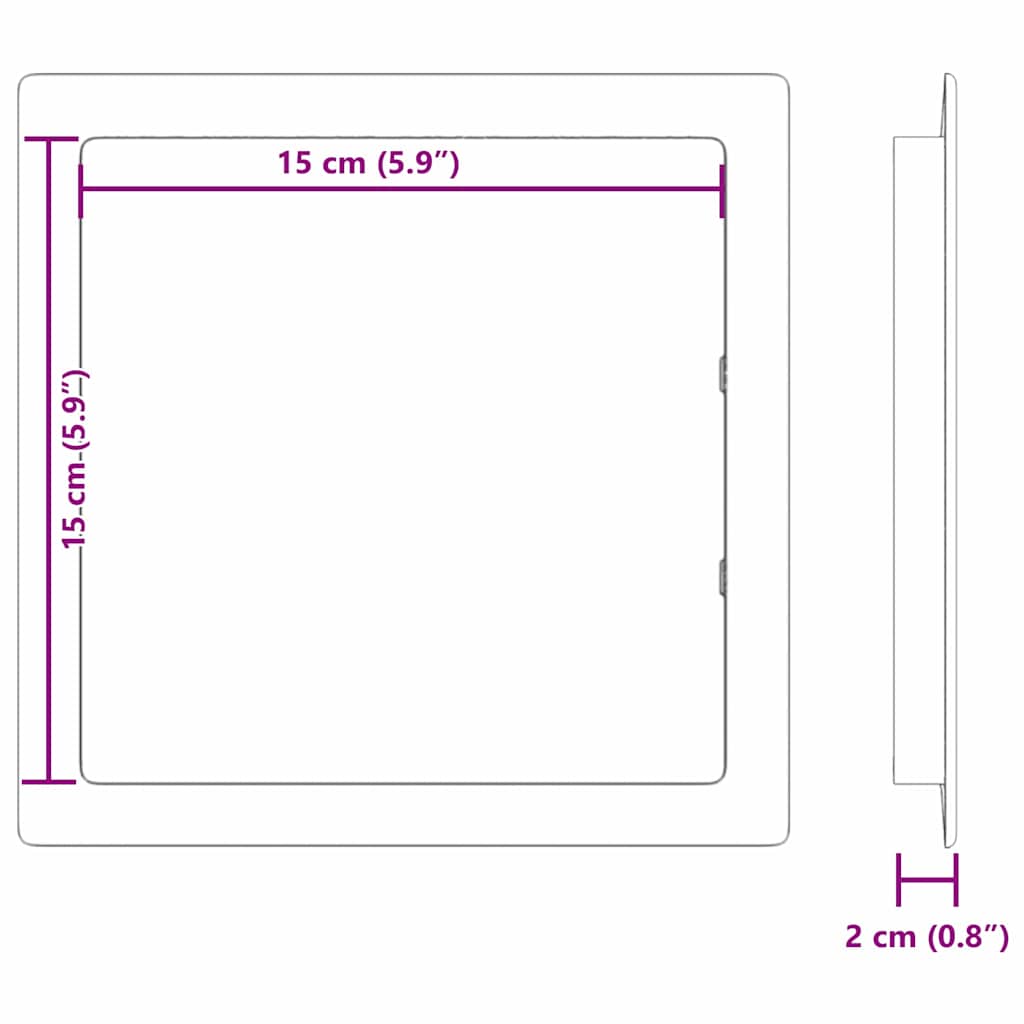 Paneli za pristup 2 pcs Bijelo 15 x 15 cm ABS plastika