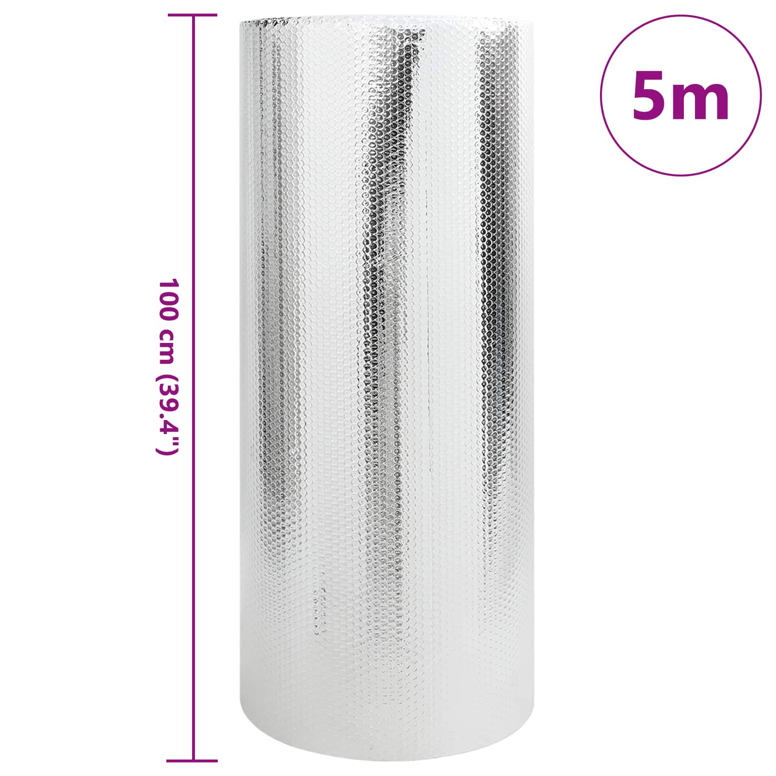 Reflektor topline za radijator Srebrno 5 x 1 m Polietilen