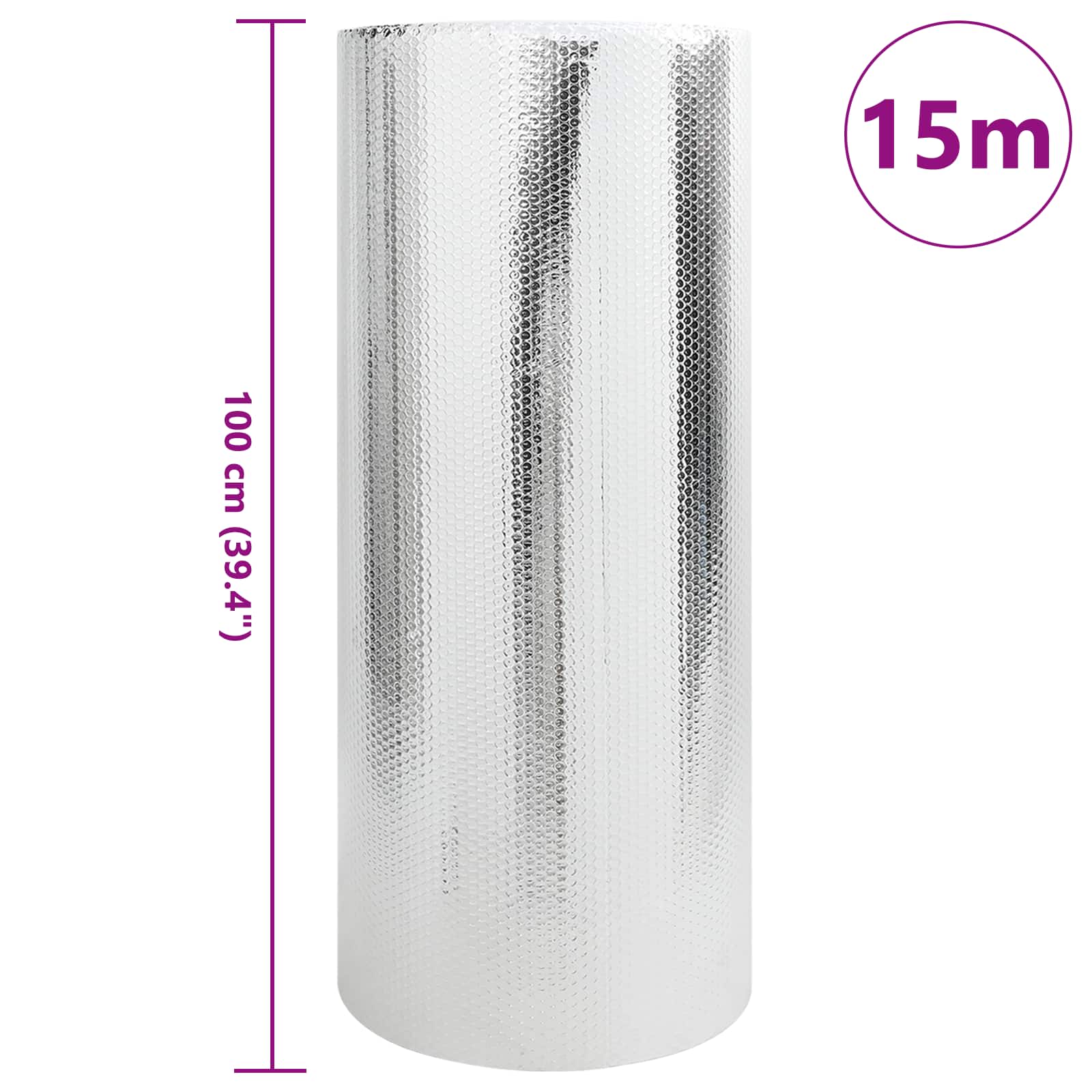 Reflektor topline za radijator Srebrno 15 x 1 m Polietilen
