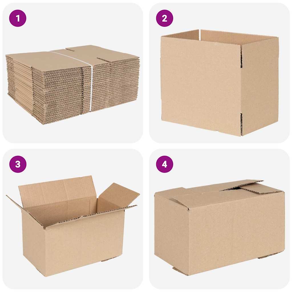 Preklopna kutija 50 pcs Prirodna 24 x 13 x 13 cm Karton