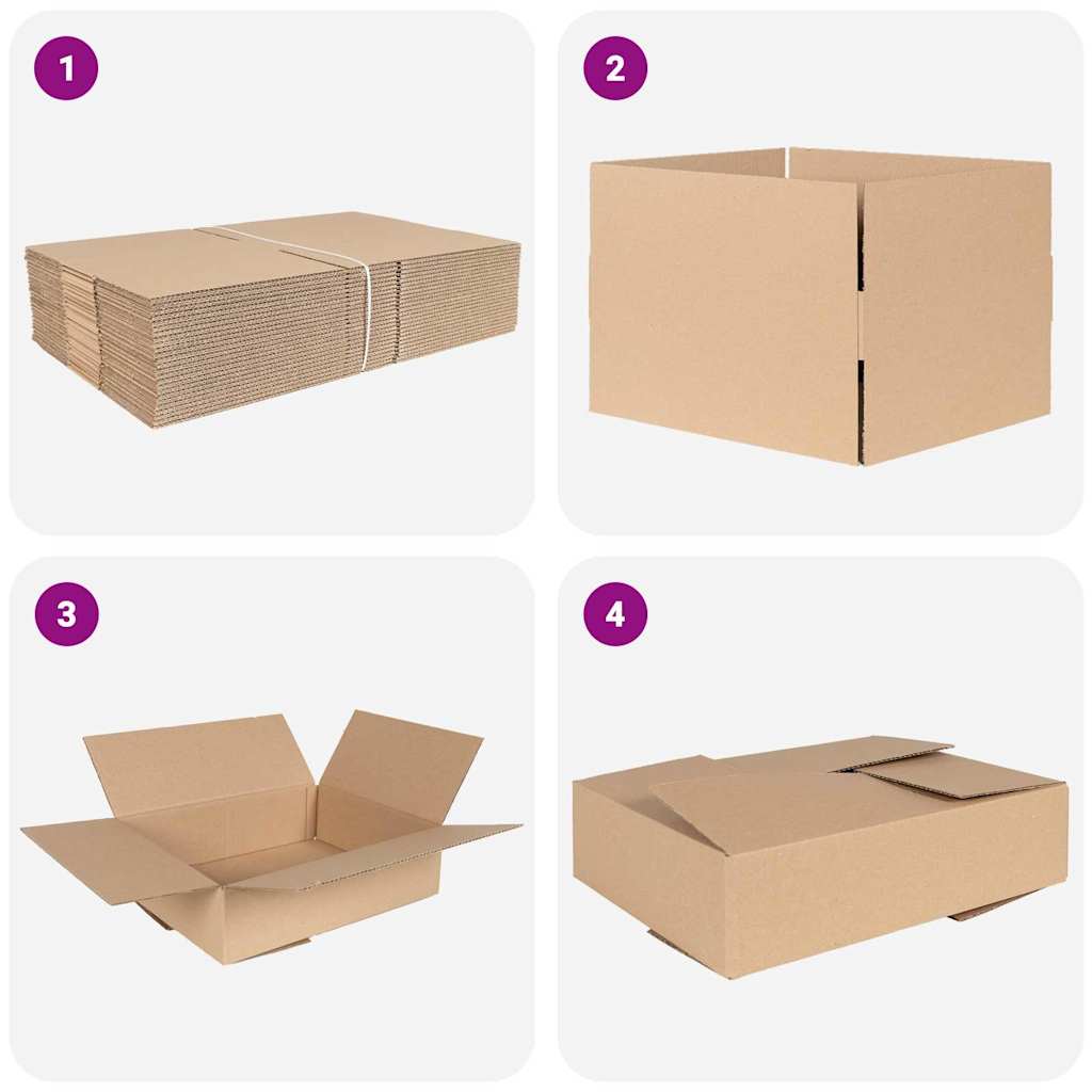 Preklopna kutija 50 pcs Prirodna 40 x 30 x 10 cm Karton