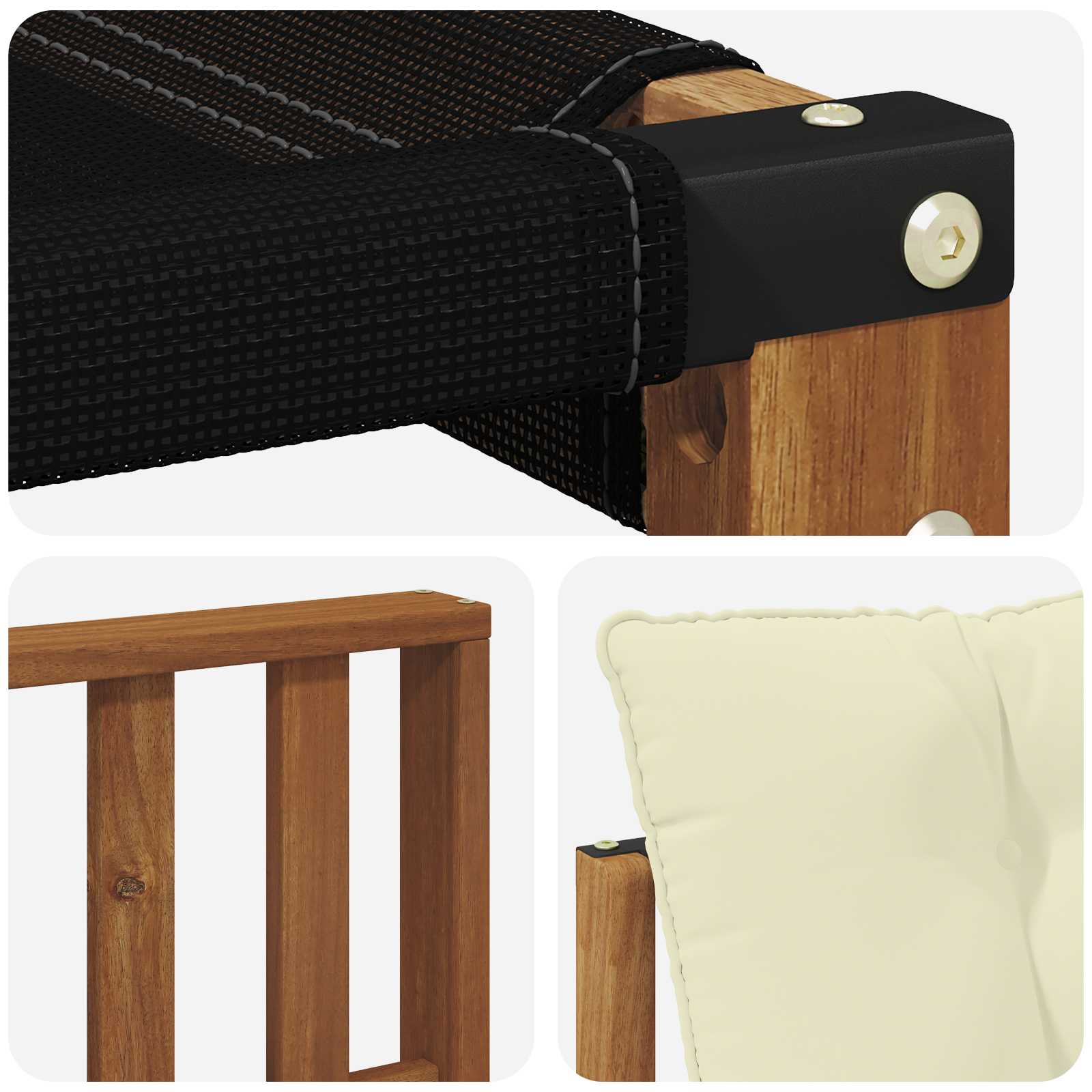 Set vanjskih sofa s jastukom 3 pcs Prirodna i krem