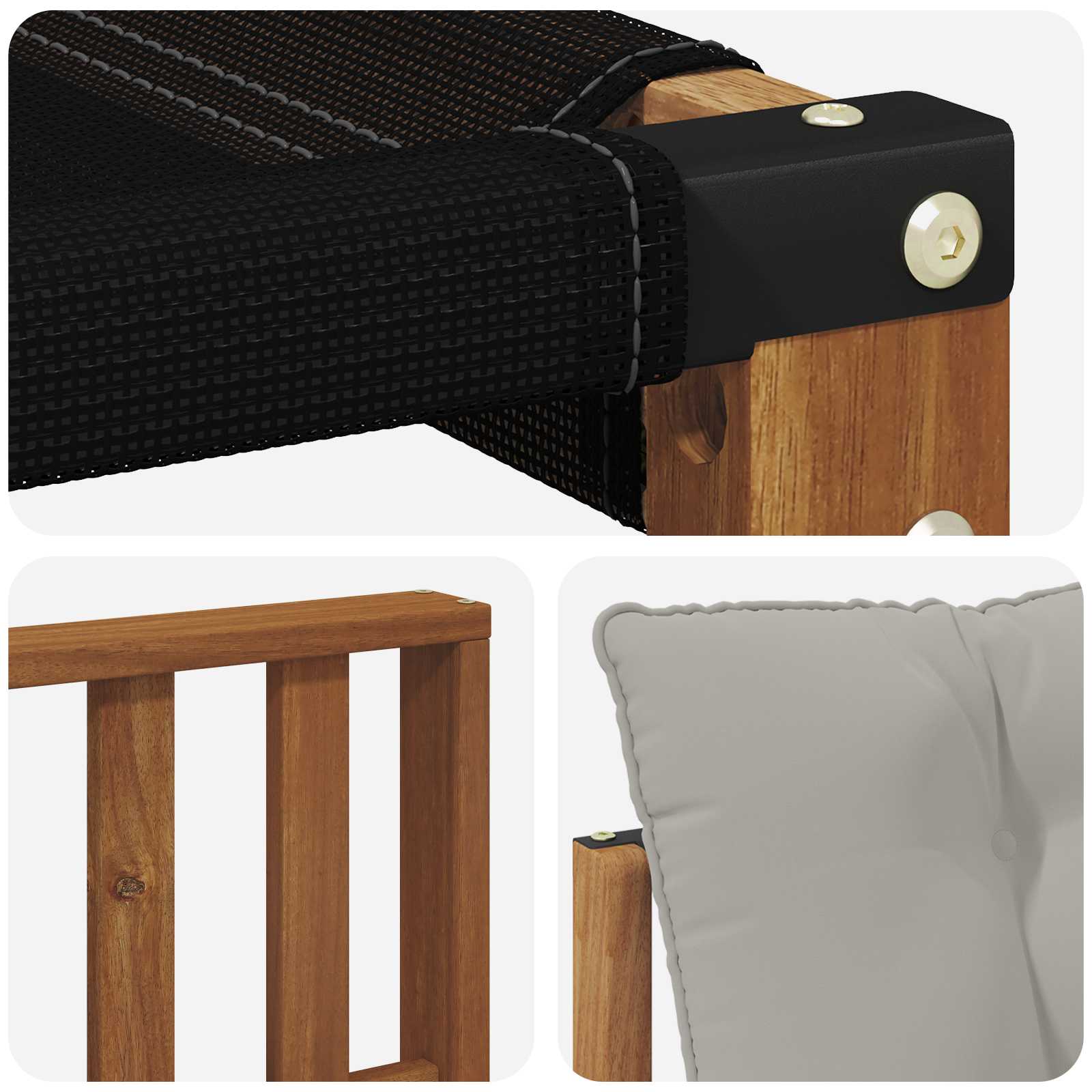 Set vanjskih sofa s jastukom 3 pcs Prirodna i svijetlo siva