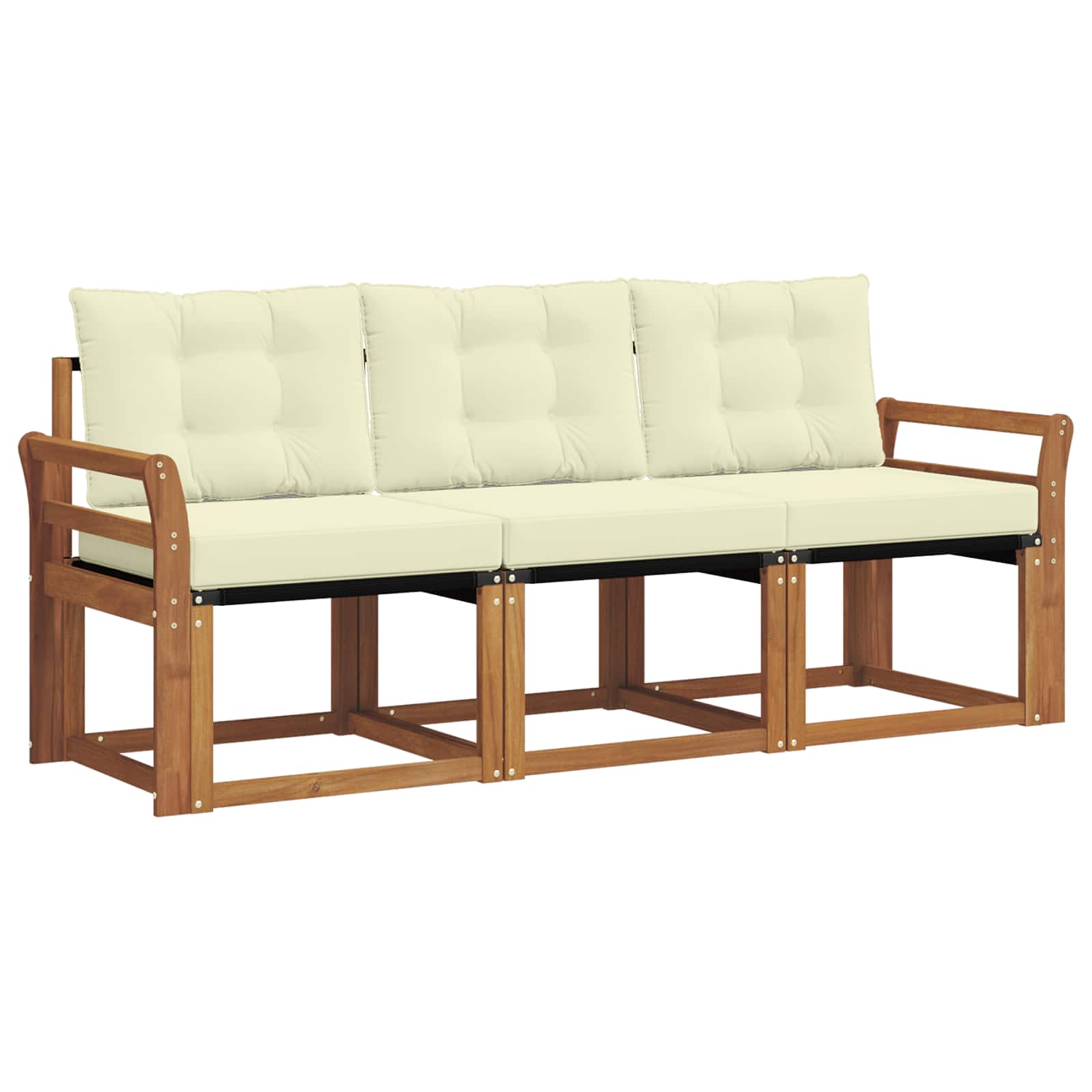 Set vanjskih sofa s jastukom 3 pcs Prirodna i krem
