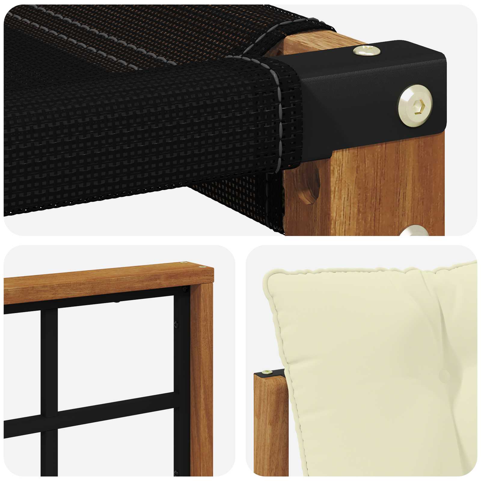 Set vanjskih sofa s jastukom 3 pcs Prirodna i krem