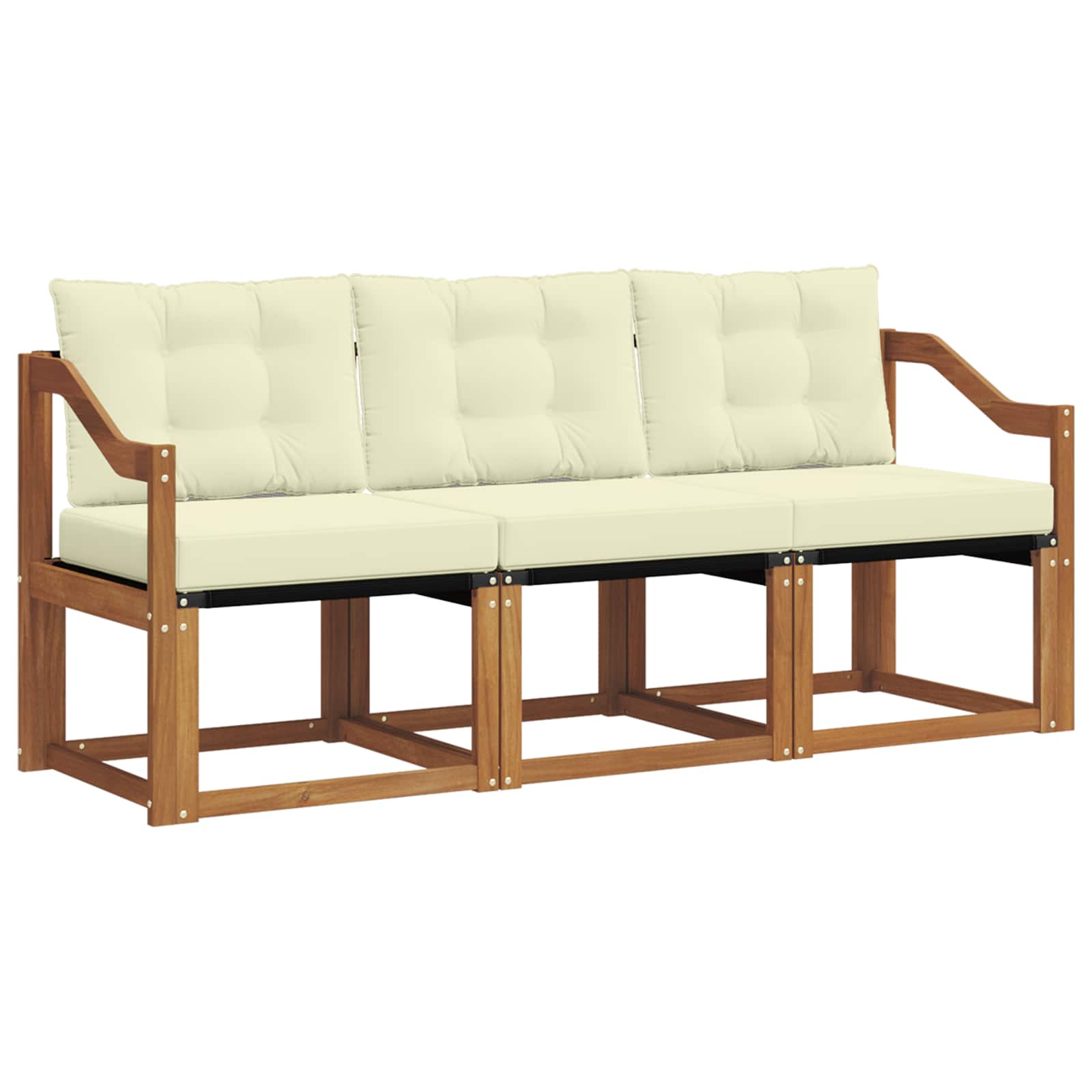 Set vanjskih sofa s jastukom 3 pcs Prirodna i krem