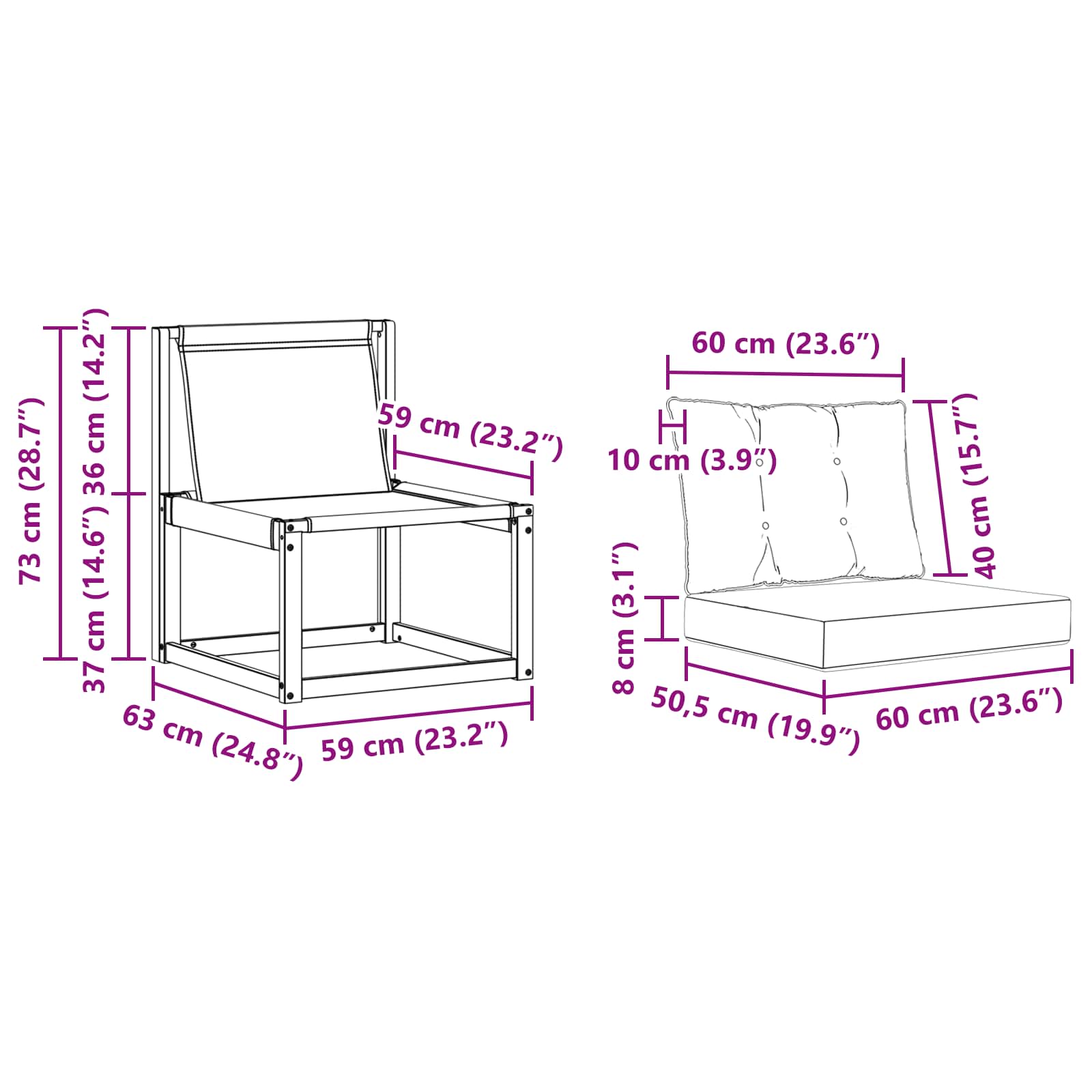 Set vanjskih sofa s jastukom 3 pcs Prirodna i svijetlo siva