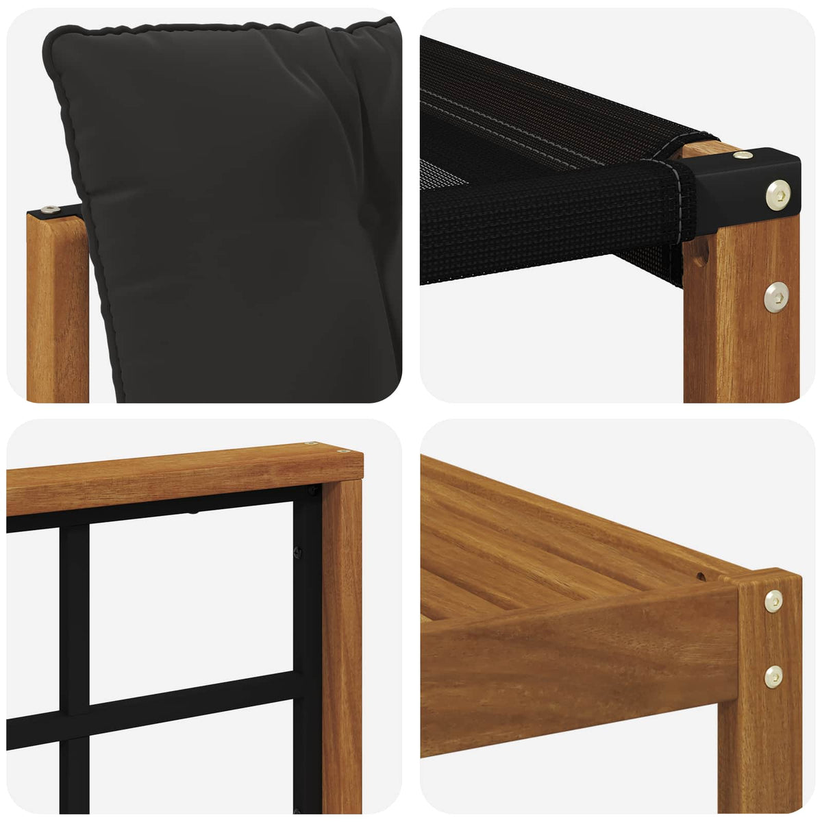 Set vanjskih sofa 5 kom. Prirodna i crna