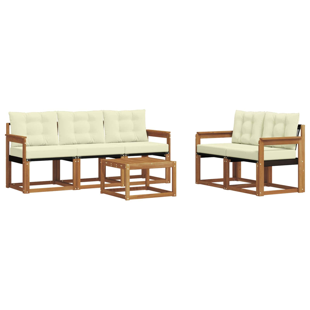 Set vanjskih sofa 6 kom. Prirodna i krem