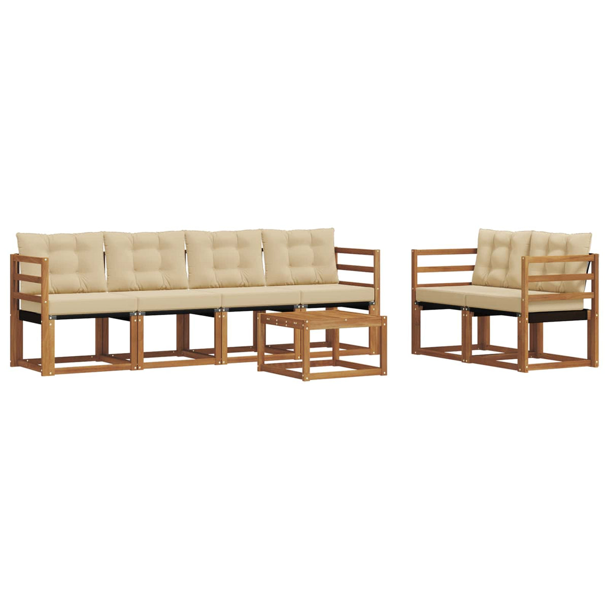 Set vanjskih sofa 7 kom. Prirodna i bež