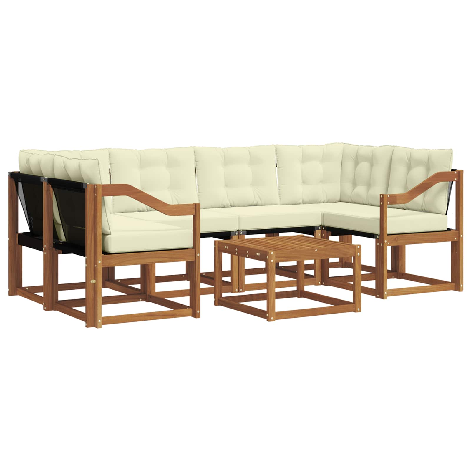 Set vanjskih sofa 7 kom. Prirodna i krem