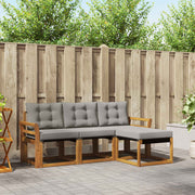 Set vanjskih sofa 4 kom. Prirodna i svijetlo siva Smeđa 194 x 122,5 x 73 cm