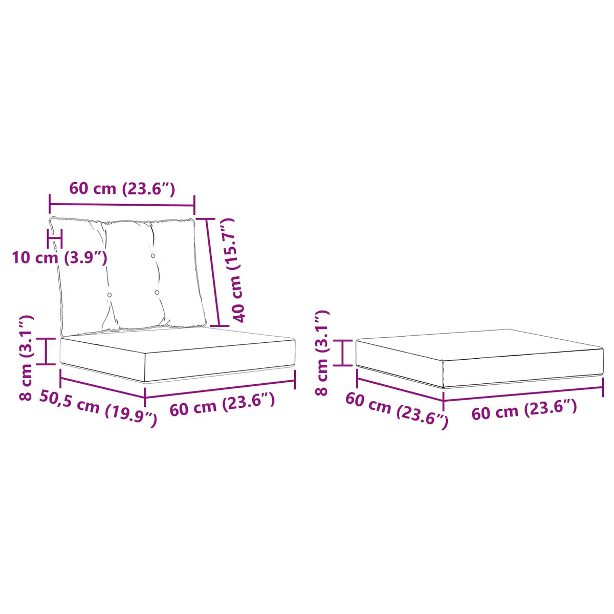 Set vanjskih sofa 4 kom. Prirodna i crna