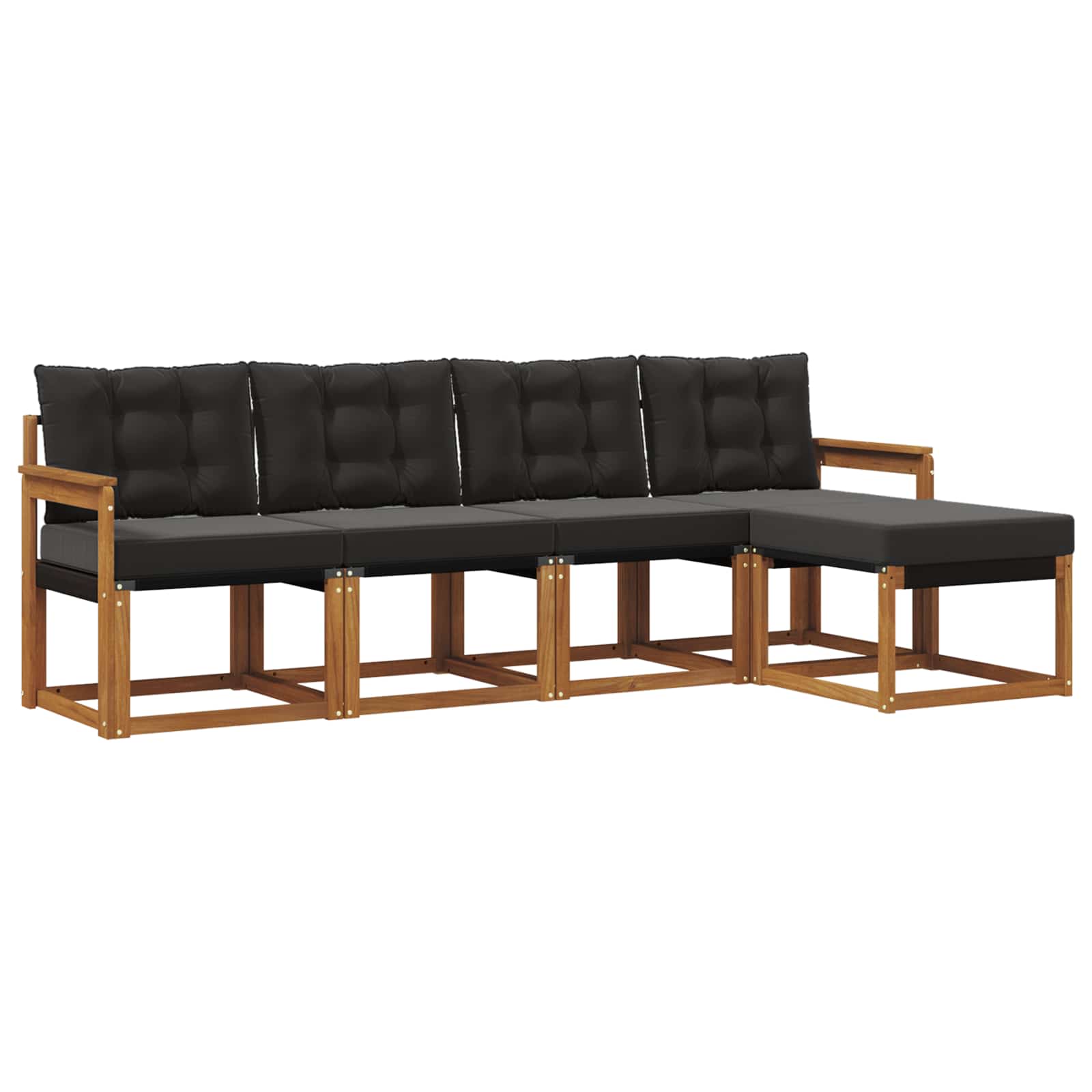 Set vanjskih sofa s jastukom 5 pcs Prirodna i crna