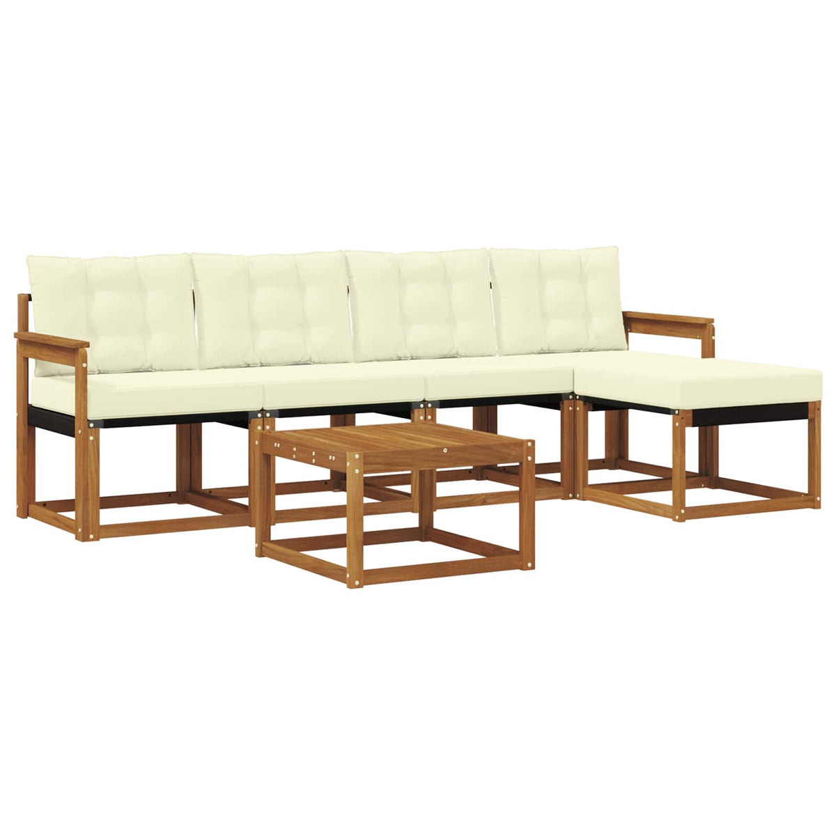 Set vanjskih sofa 6 kom. Prirodna i krem