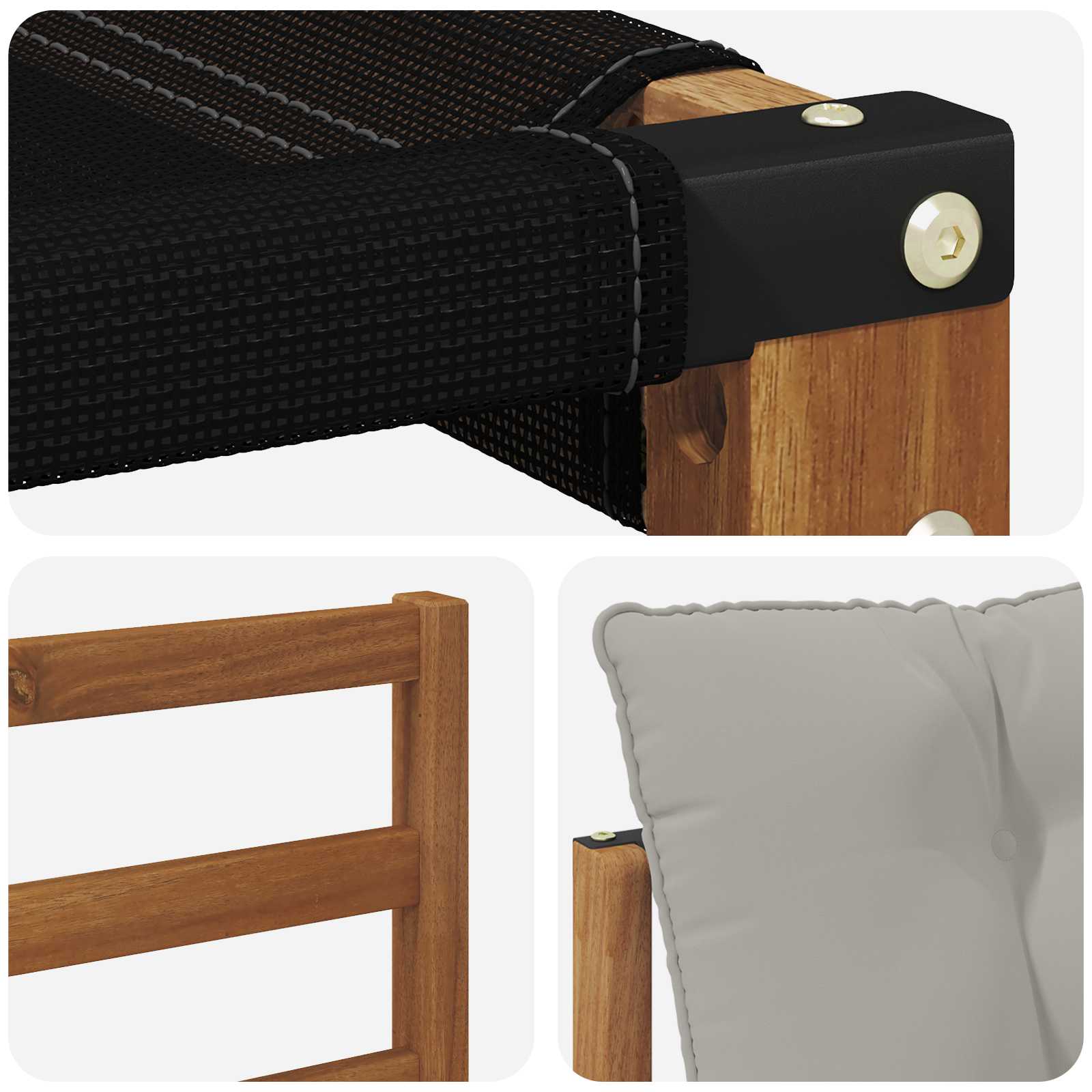 Set vanjskih sofa s jastukom 4 pcs Prirodna i svijetlo siva
