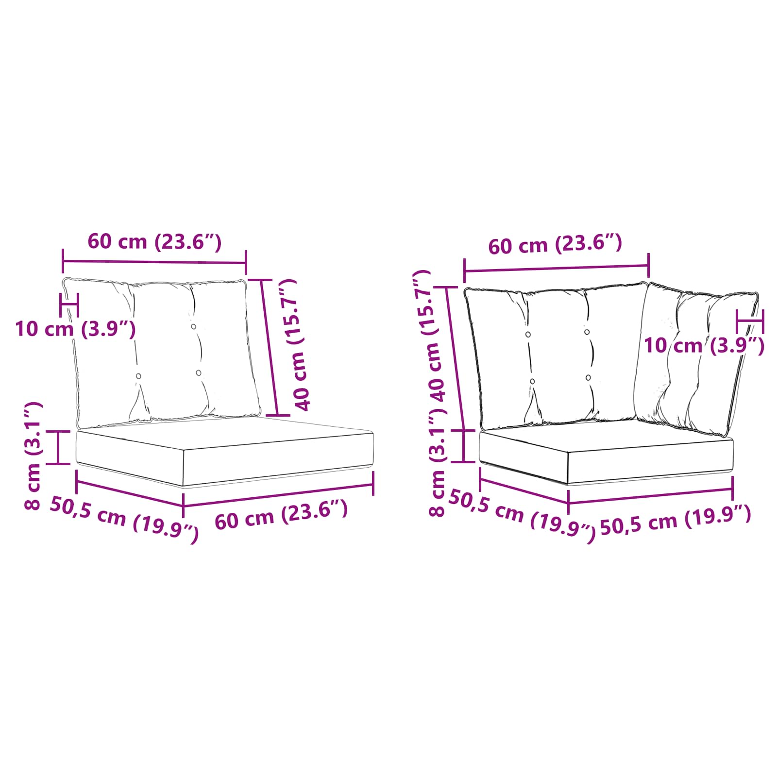 Set vanjskih sofa s jastukom 4 pcs Prirodna i svijetlo siva