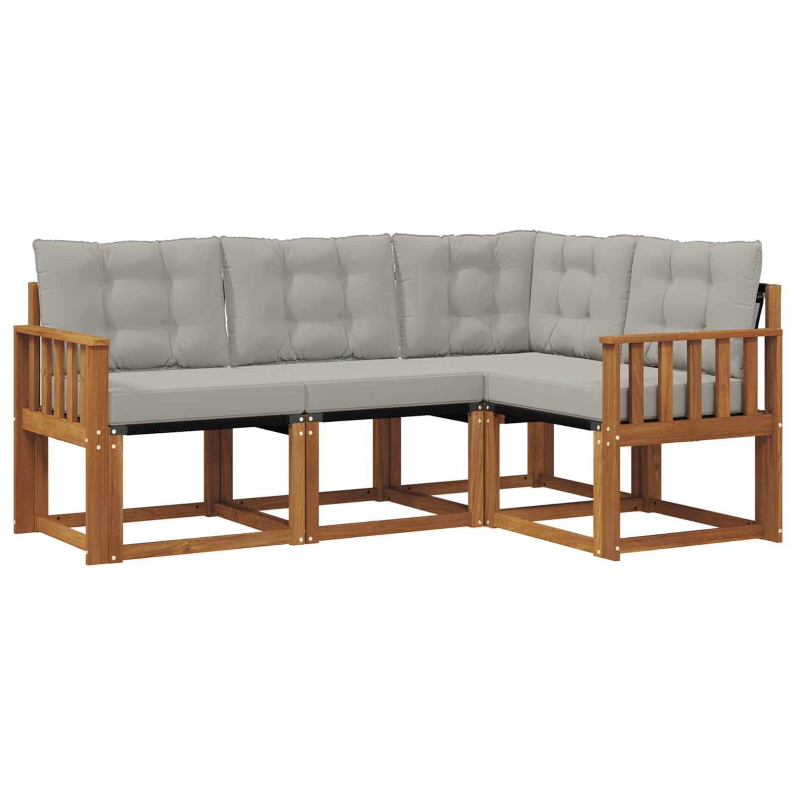 Set vanjskih sofa s jastukom 4 pcs Prirodna i svijetlo siva