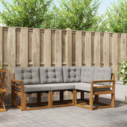 Set vanjskih sofa 4 kom. Prirodna i svijetlo siva Smeđa 190 x 130,5 x 73 cm