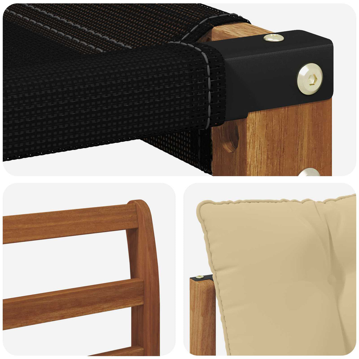 Set vanjskih sofa 4 kom. Prirodna i bež Smeđa 190 x 130,5 x 73 cm