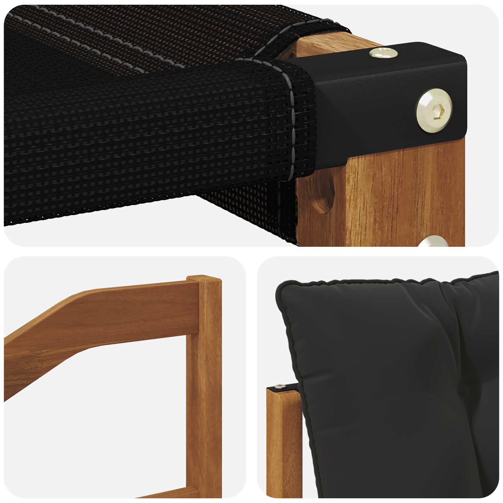 Set vanjskih sofa s jastukom 4 pcs Prirodna i crna