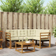 Set vanjskih sofa 5 kom. Prirodna i krem