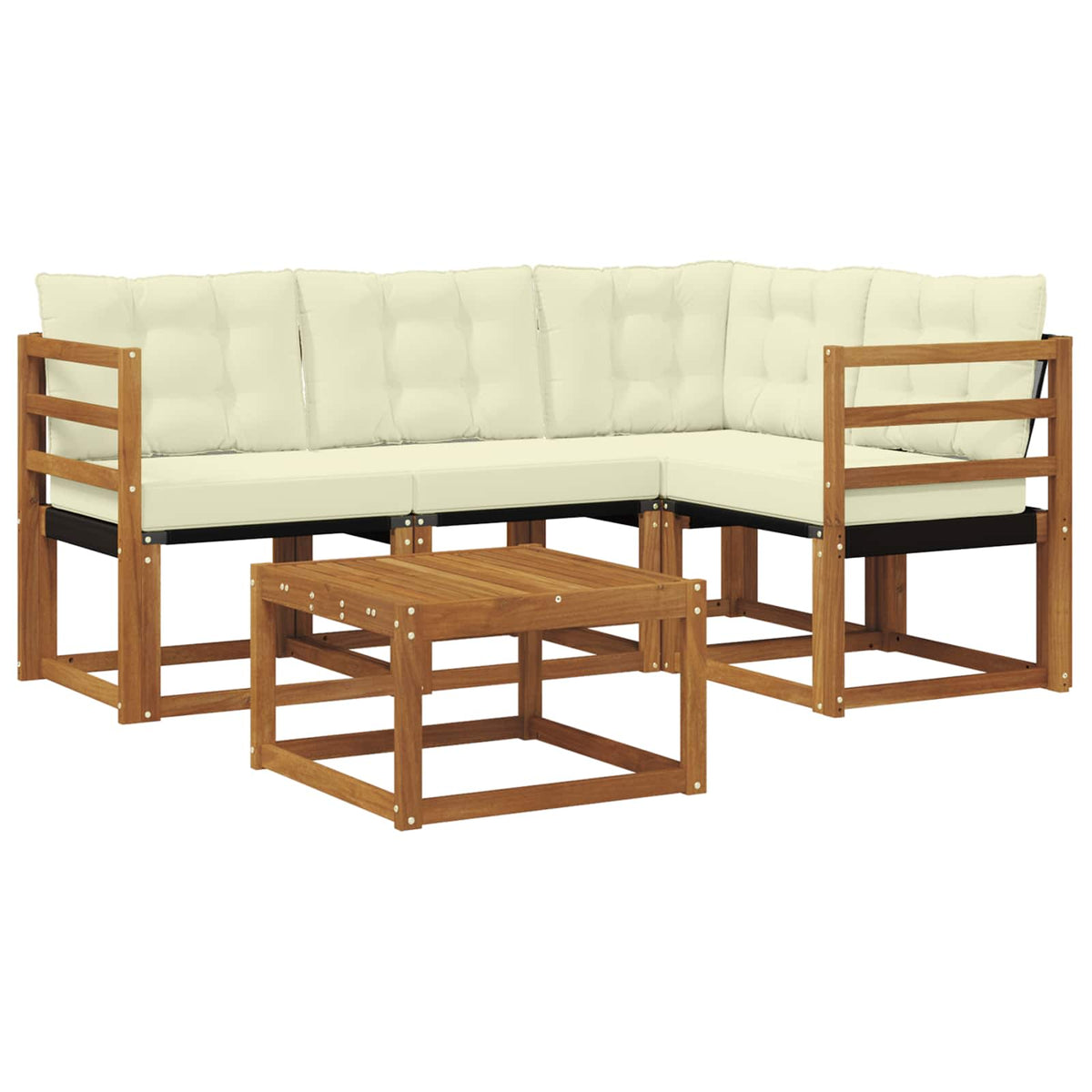 Set vanjskih sofa 5 kom. Prirodna i krem