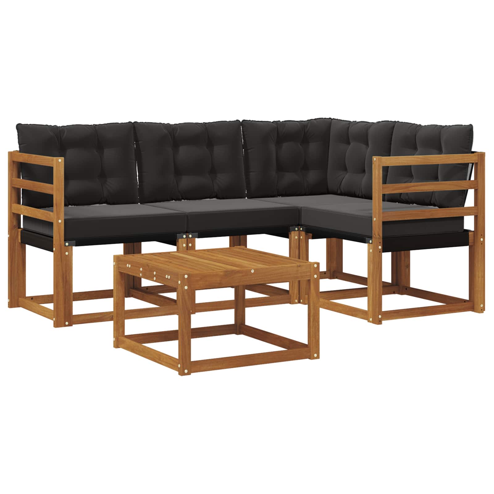 Set vanjskih sofa 5 pcs Prirodna i crna