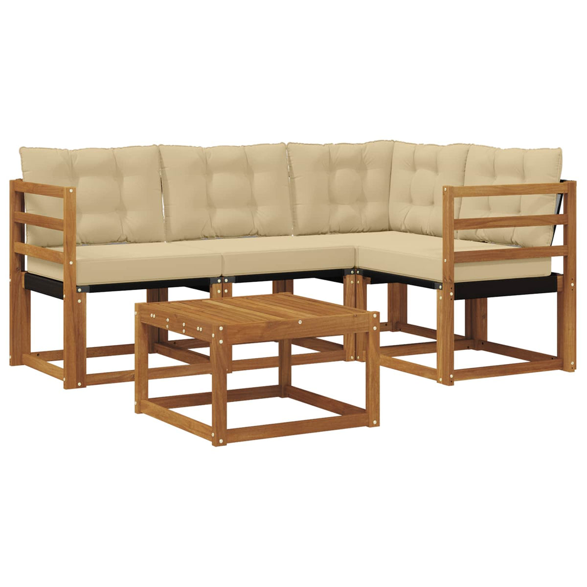 Set vanjskih sofa 5 kom. Prirodna i bež