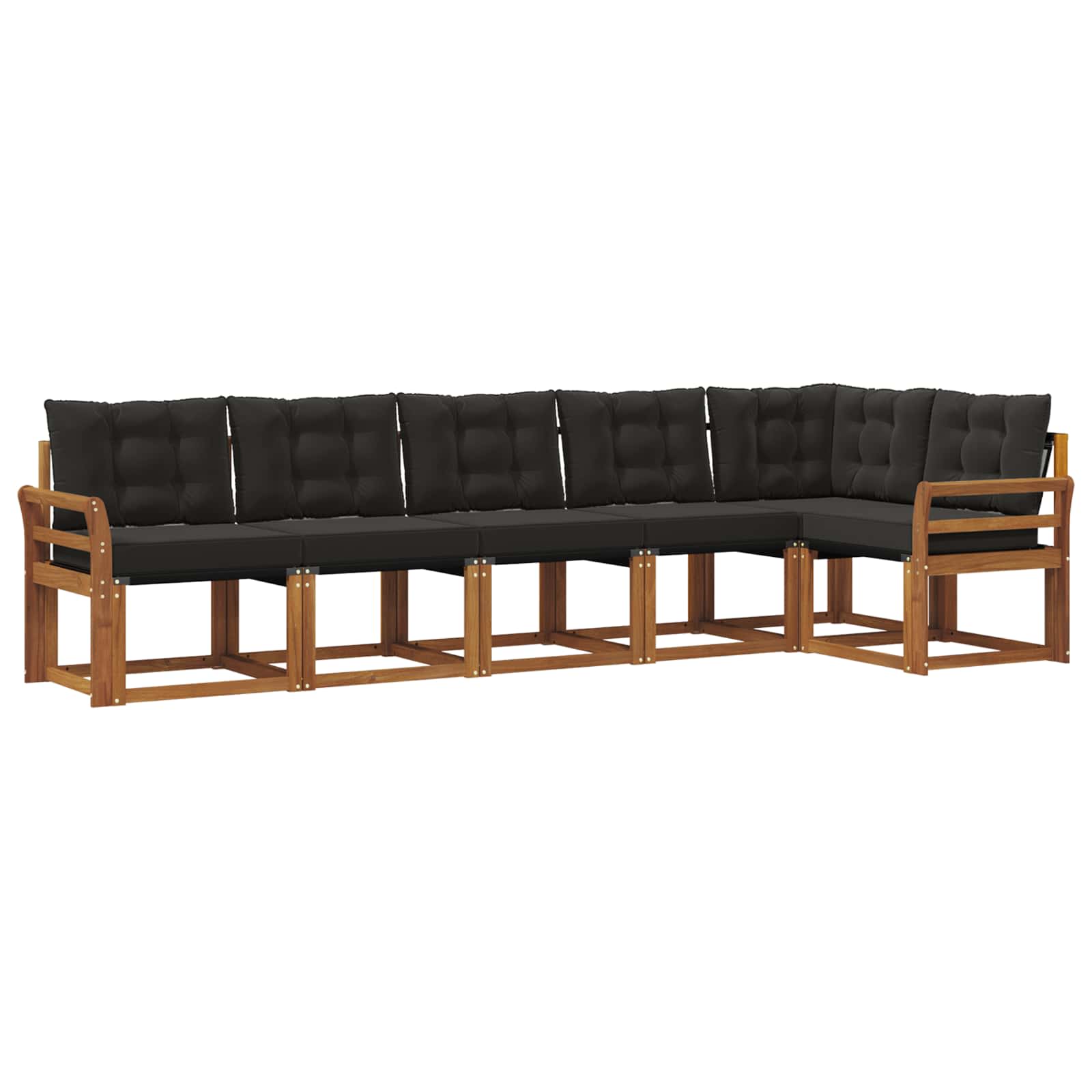 Set vanjskih sofa s jastukom 6 pcs Prirodna i crna