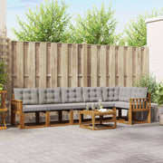 Set vanjskih sofa 7 kom. Prirodna i svijetlo siva