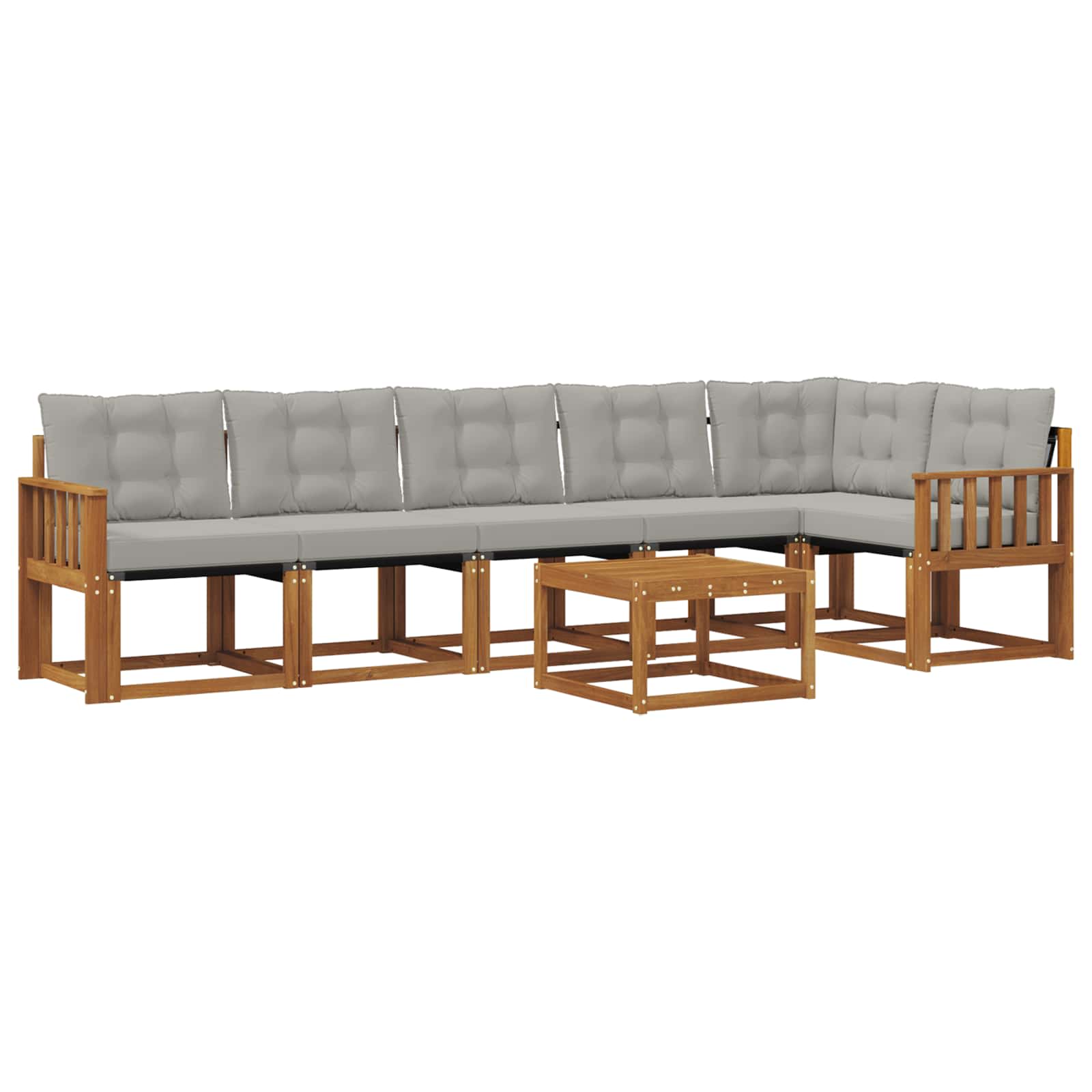 Set vanjskih sofa 7 kom. Prirodna i svijetlo siva