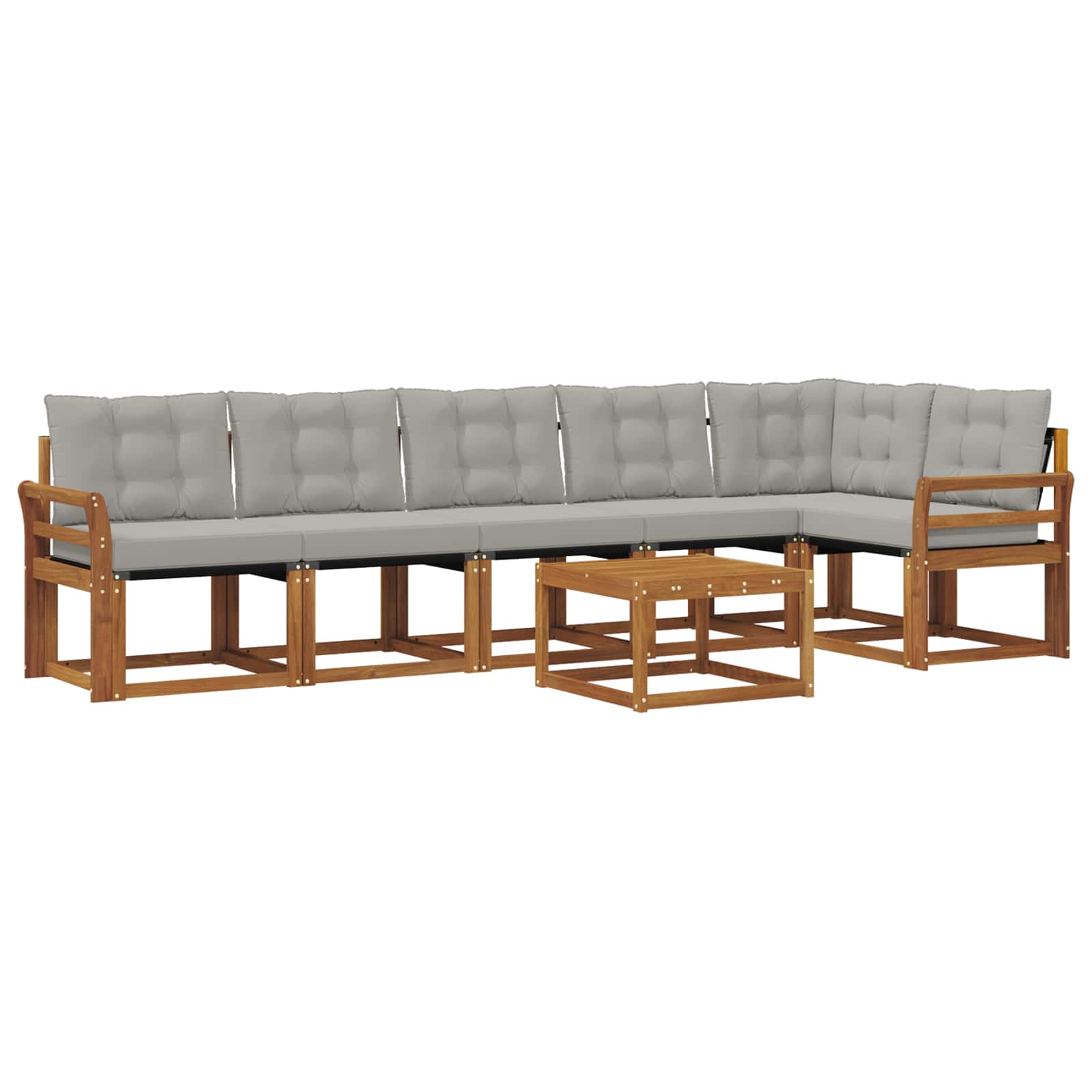 Set vanjskih sofa 7 kom. Prirodna i svijetlo siva