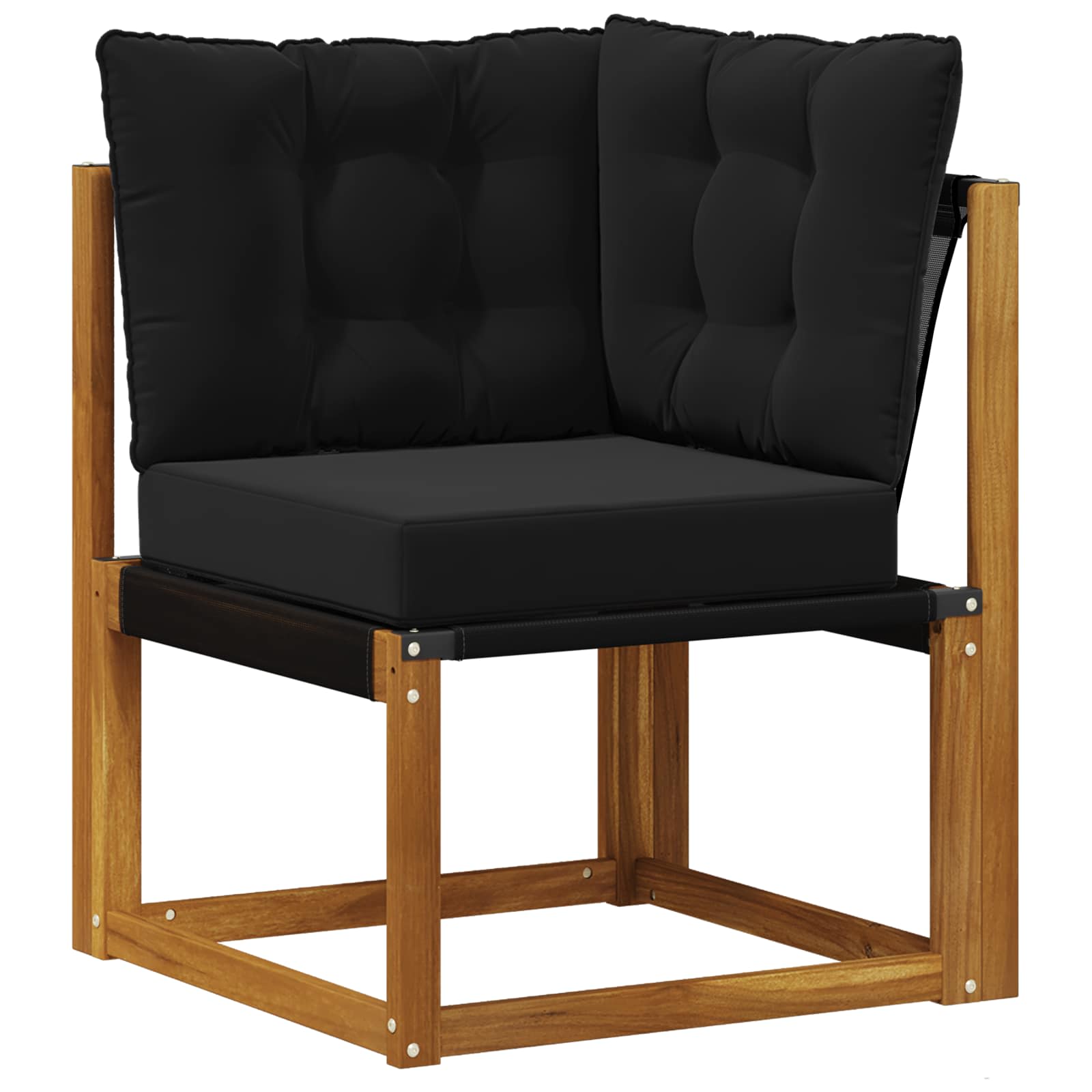 Set vanjskih sofa s jastukom 8 pcs Prirodna i crna