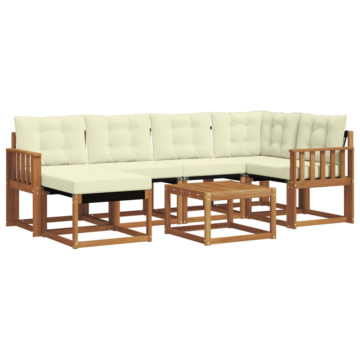 Set vanjskih sofa 7 kom. Prirodna i krem