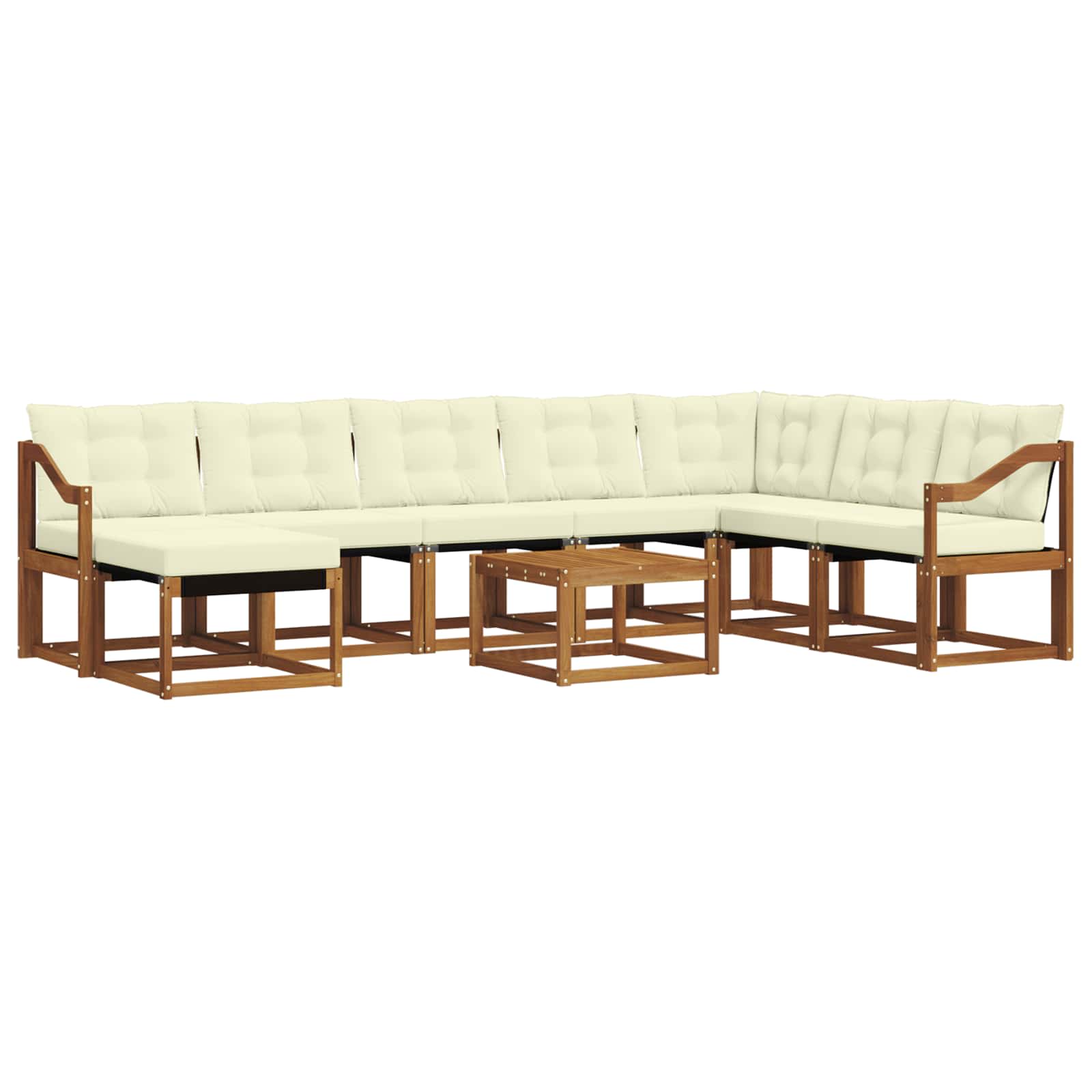 Set vanjskih sofa 9 kom. Prirodna i krem